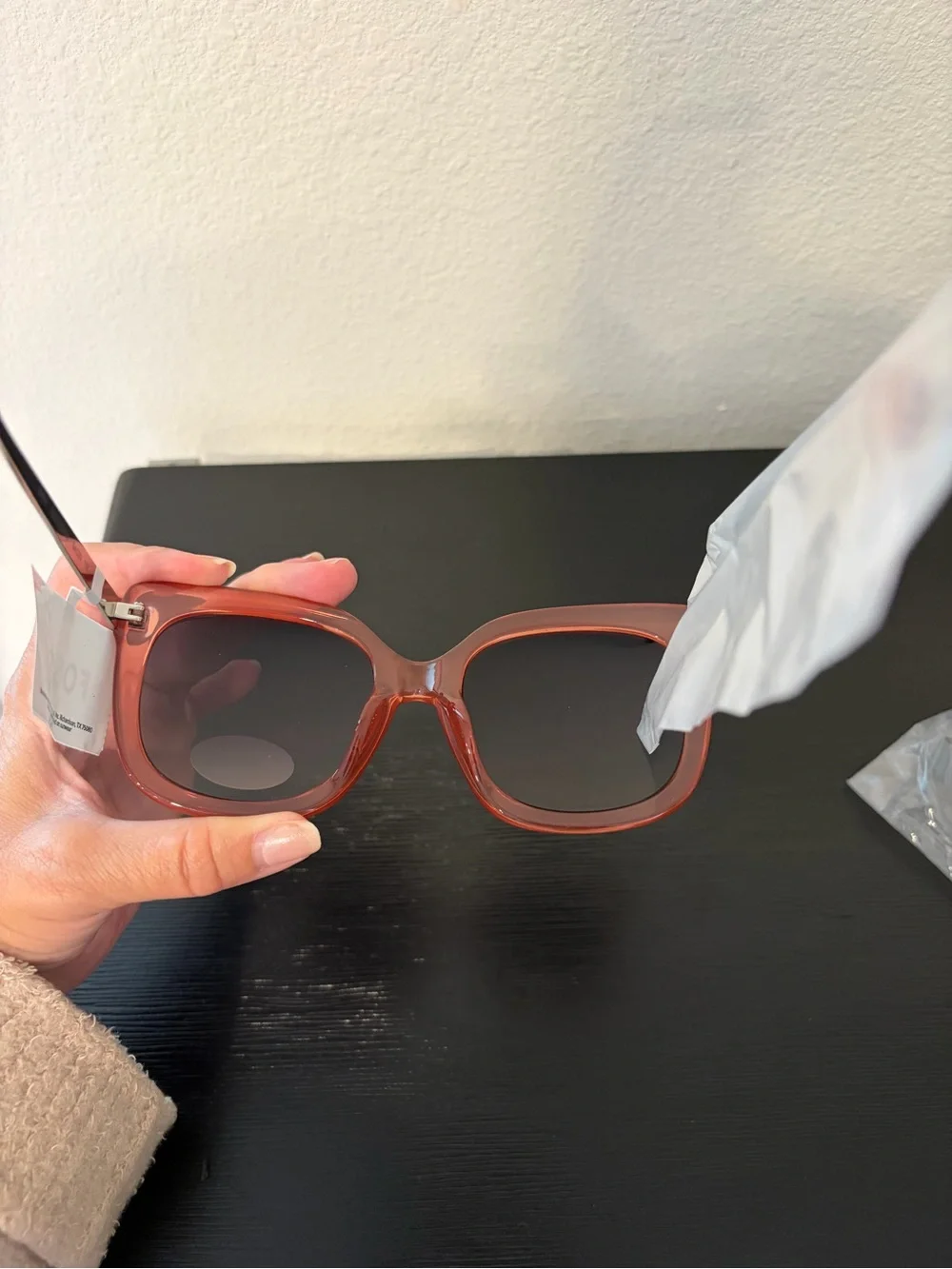 Fossil Women's Square Rectangle Sunglasses in Crystal Rose